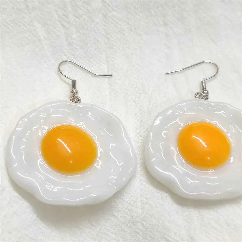 Fried Eggs Poached Eggs Earring Winter Girl Unique Fashion Interesting Women Jewelry Accessories Pendant Gift