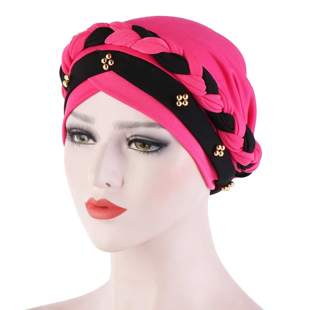 Women Muslim Braid Turban Hat for Cancer Chemo Hair Loss Cover Beanie Bonnets - Stylish and Comfortable