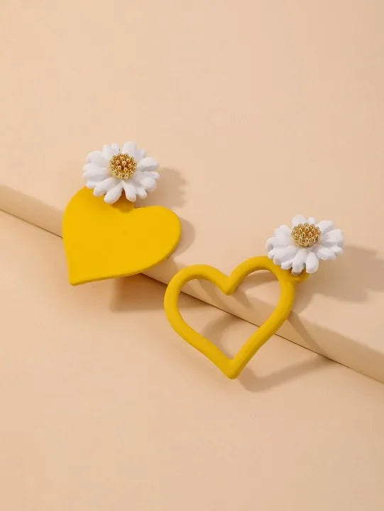 Geometry Yellow Drop Earring for Women 2023 New In Flower Earring Versatile Luxury Designer Jewelry Girls' Night