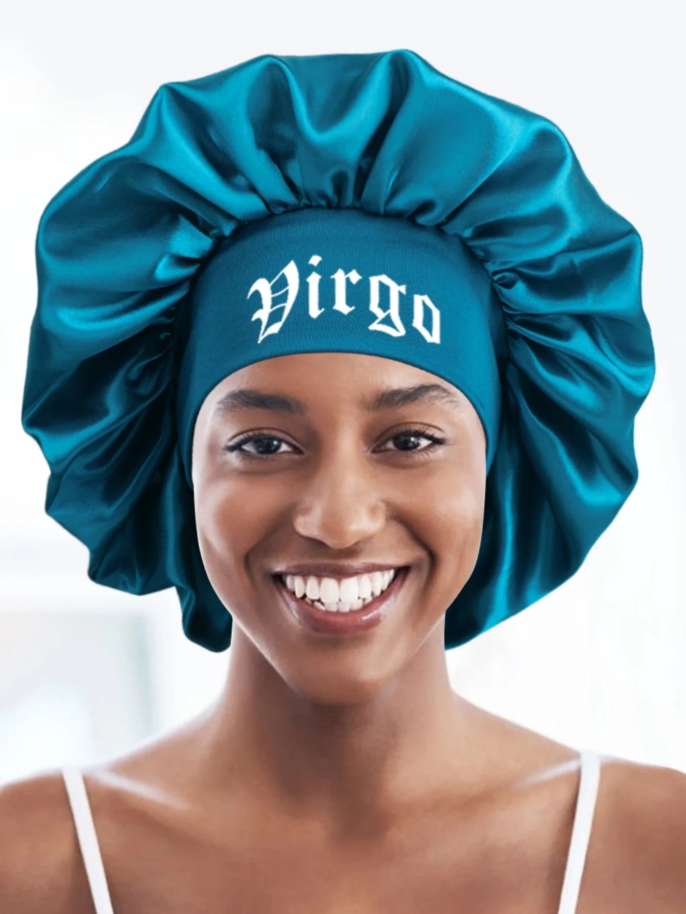 1PConstellation Print Satin Sleep Bonnet with Wide Band Soft Wrap Band for Daily Use Makeup & Face WashingComfortableSleepingCap - NamafadStore