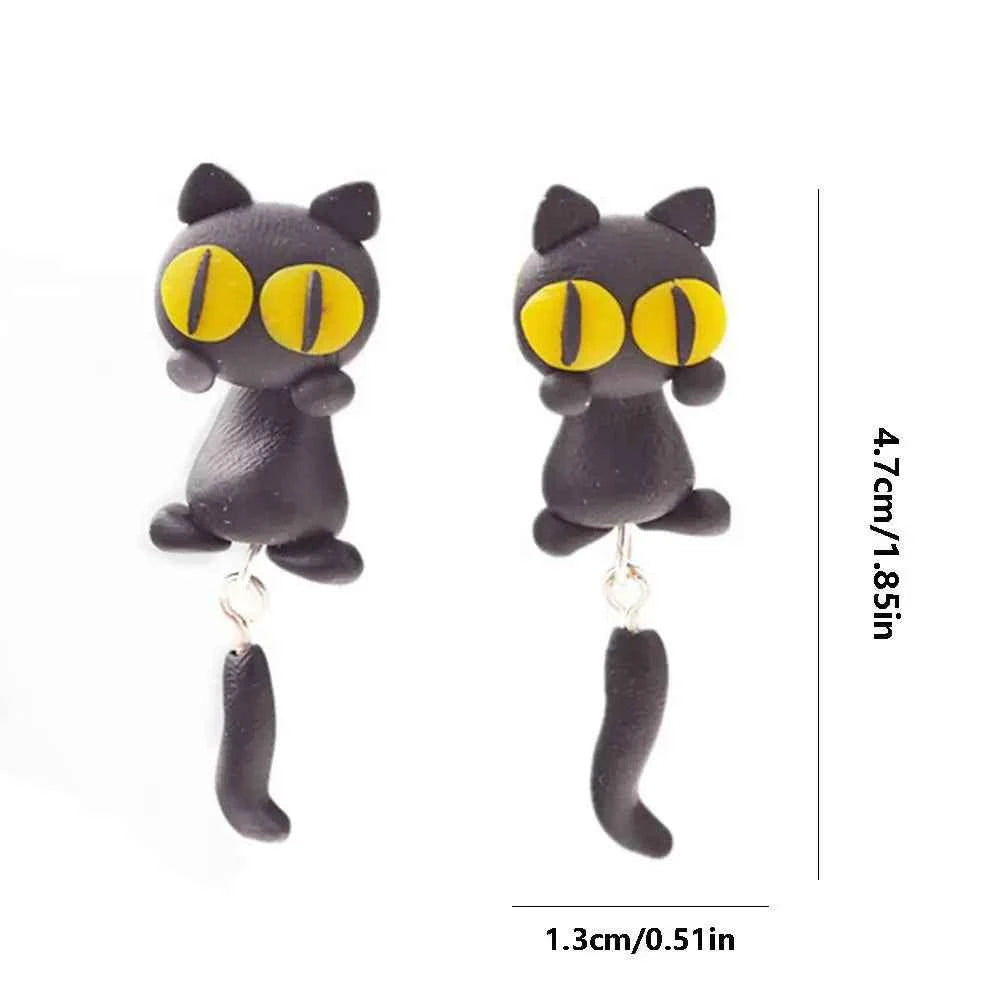 Lady Sweet Fashion Design Raccoon Cat Soft Clay Carrot Korean Earrings 3D Animal Earring Cartoon Stud Earrings Women Jewelry