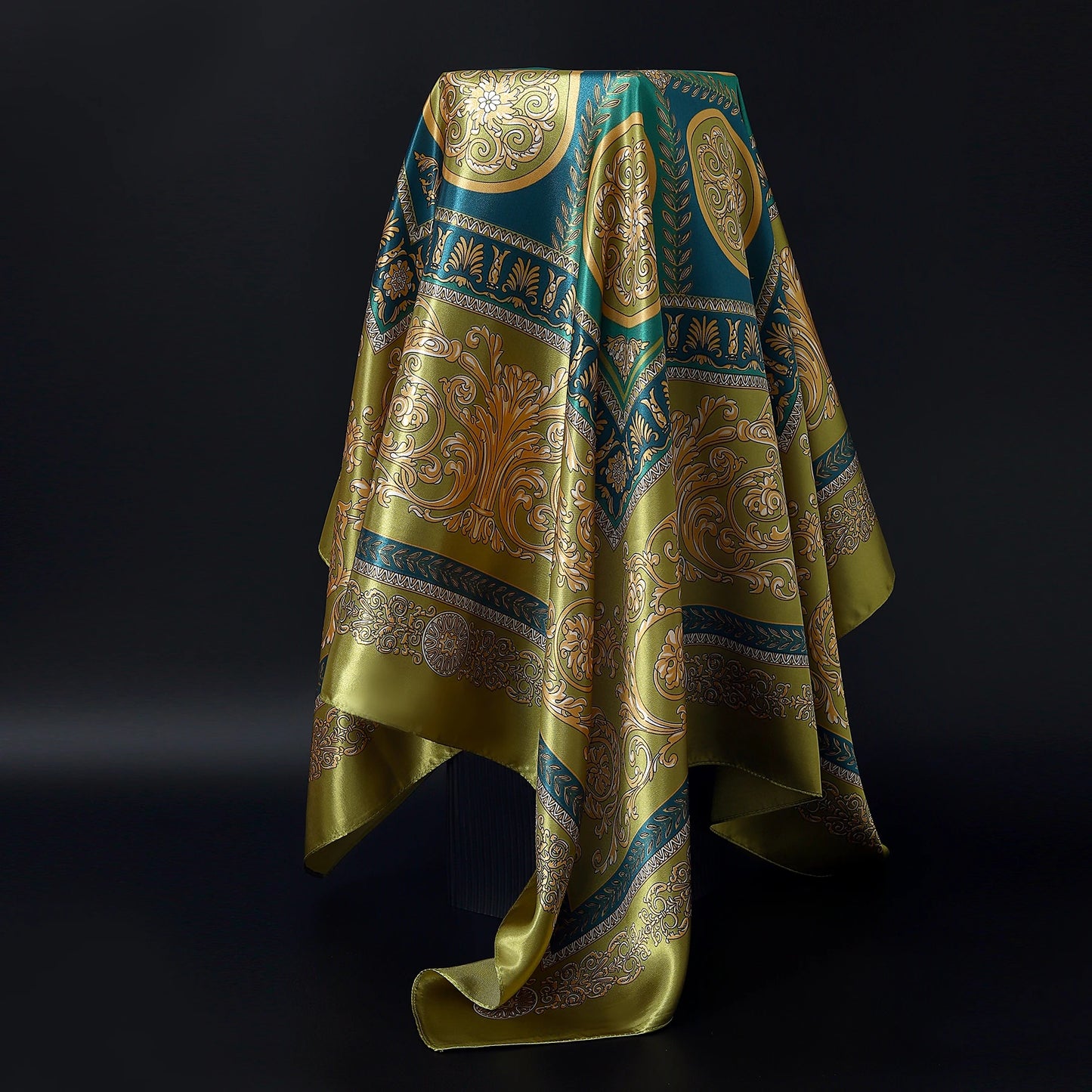 1 piece 35.4 inches Women Shawls Fashion print Summer Kerchief Luxury Brand 90X90CM Bandanna New Foulard Satin Square Headcloth - NamafadStore