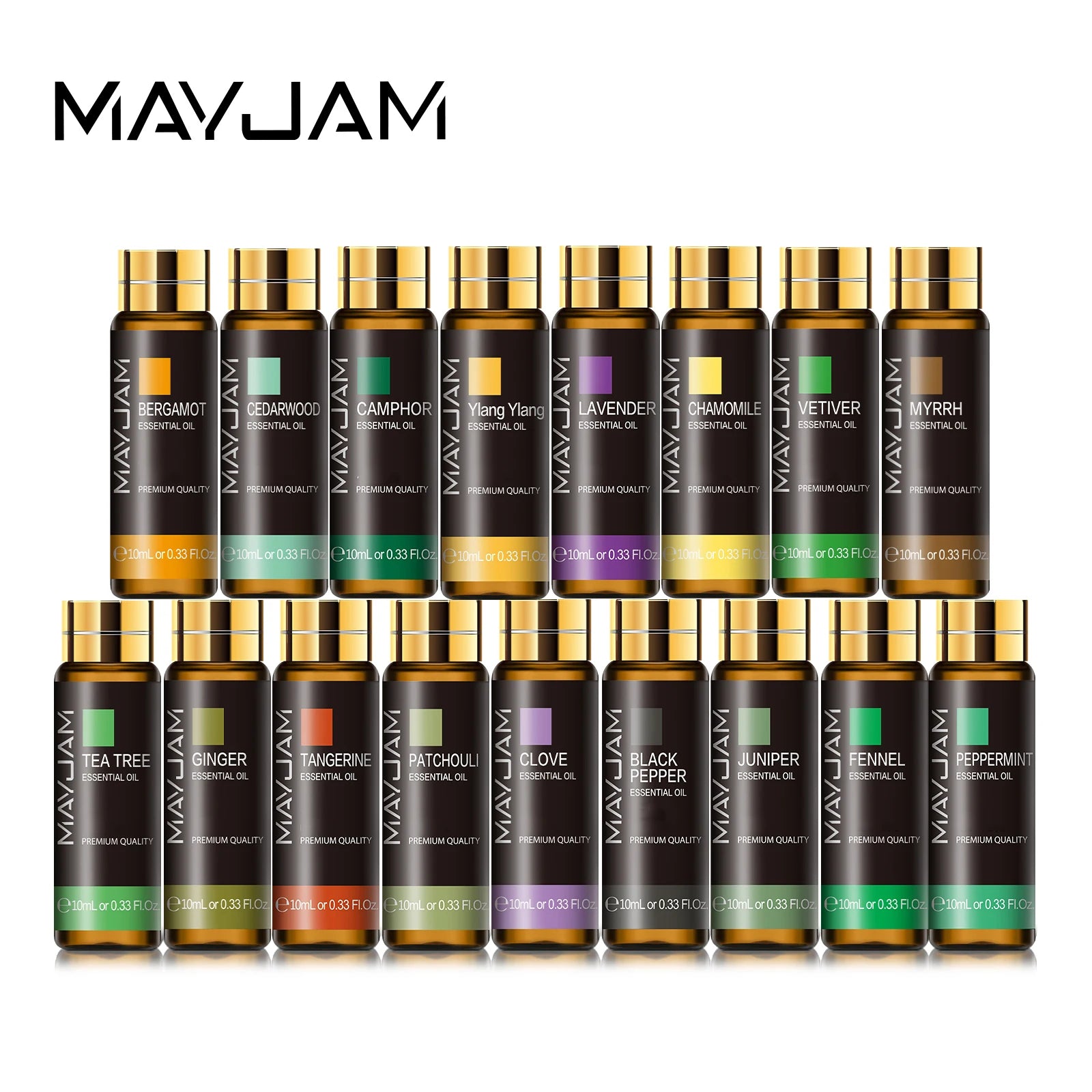 MAYJAM 10ml Pure Essential Oil Lavender Eucalyptus Vanilla Sandalwood Jasmine Bergamot Lemongrass Cinnamon Grapefruit 1pc - NamafadStore