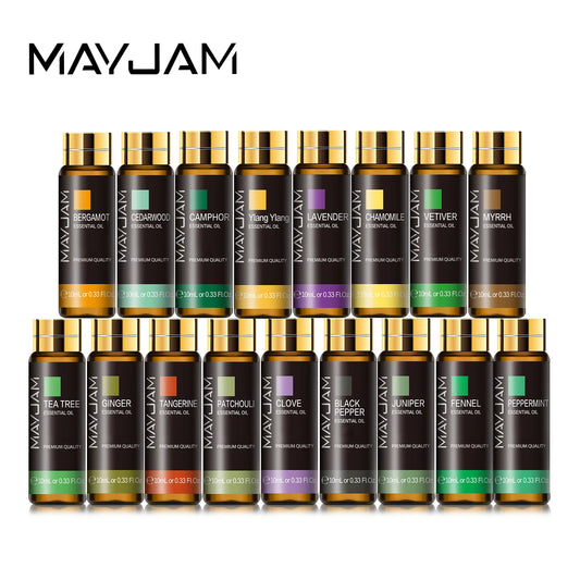 MAYJAM 10ml Pure Essential Oil Lavender Eucalyptus Vanilla Sandalwood Jasmine Bergamot Lemongrass Cinnamon Grapefruit 1pc - NamafadStore