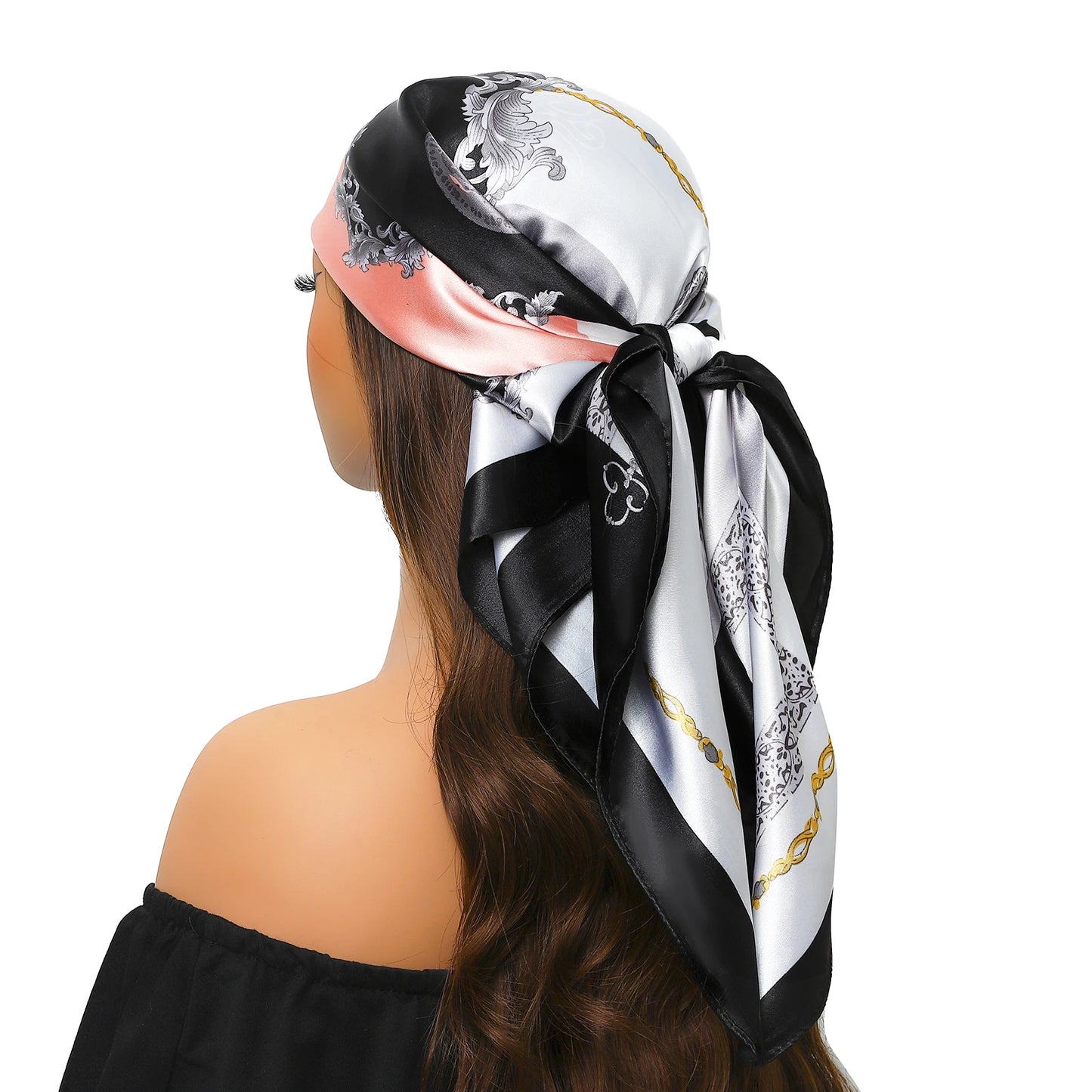 Luxury Brand Silk Scarf Fashion Foulard Satin Shawl Leopard 90*90cm Square Head Scarves Women Bandanna Pareo Headscarf - NamafadStore