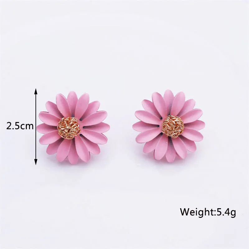 Korean New Double-layers Flower Drop Earrings for Ladies Exaggerated Women Floral Earrings Fashion Jewelry aretes de mujer