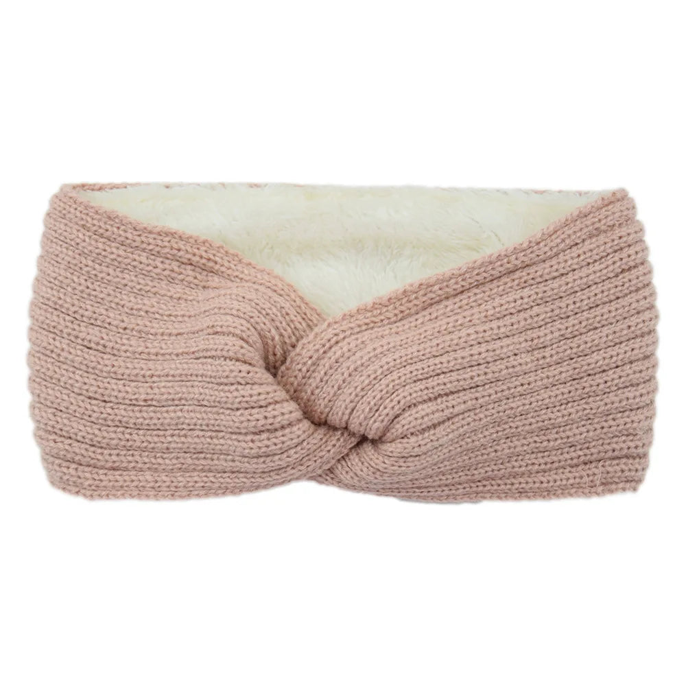 Winter Knitted Headbands for Women Warm Woolen Knitting Ear Warmer Cross Knot Turban Headwear Girls Hair Band Hair Accessories - NamafadStore