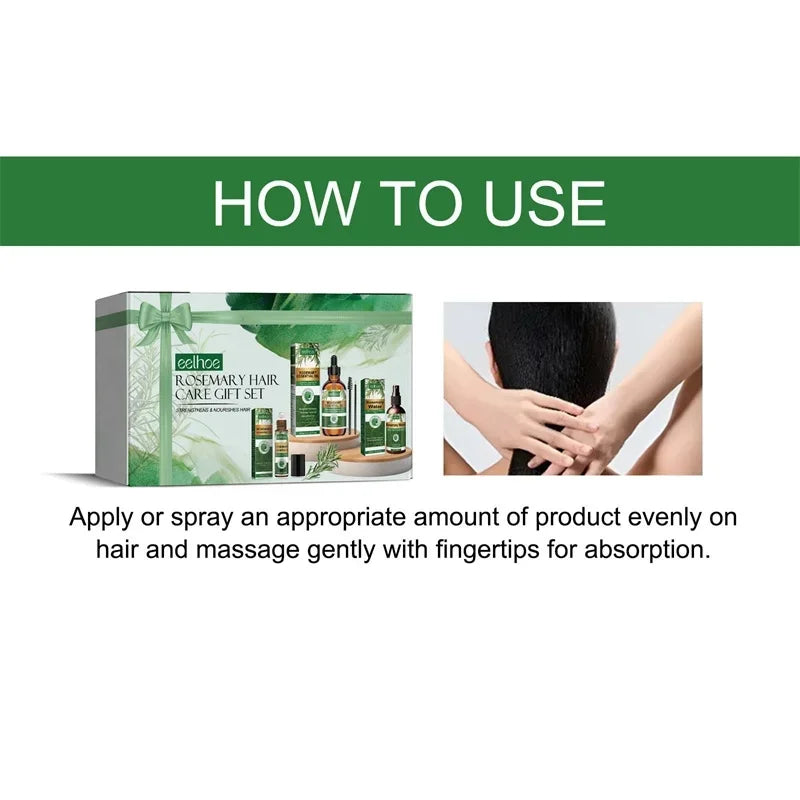 Rosemary Essential Oil Kit Mint Split Ends Dry Spray Nourishing Treatment Hair Mask Strengthening Moisturizing Shampoo Women Men - NamafadStore
