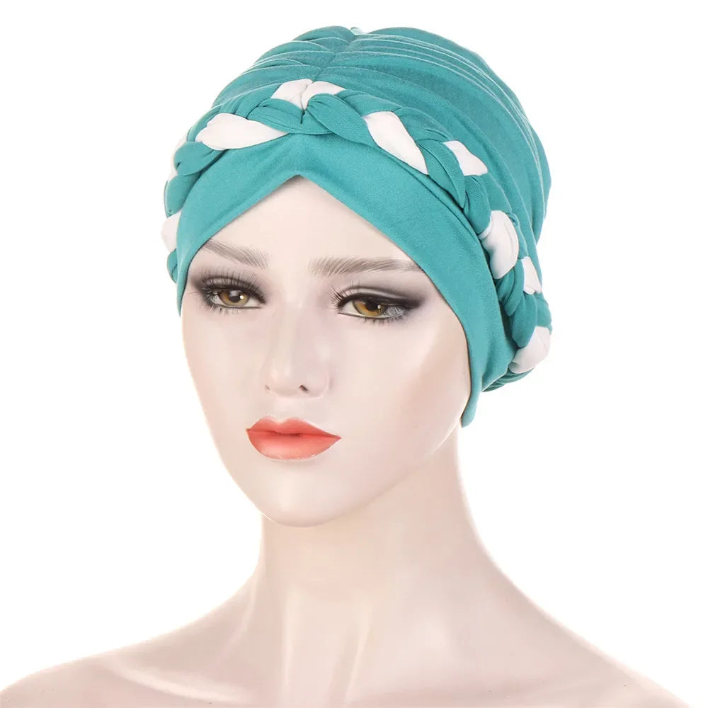 Women Muslim Braid Turban Hat for Cancer Chemo Hair Loss Cover Beanie Bonnets - Stylish and Comfortable