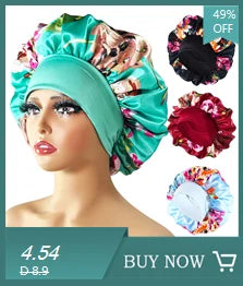 New Satin Bonnet Silk Night Sleeping Cap For Women Curly Braid Hair Multi Style Printing