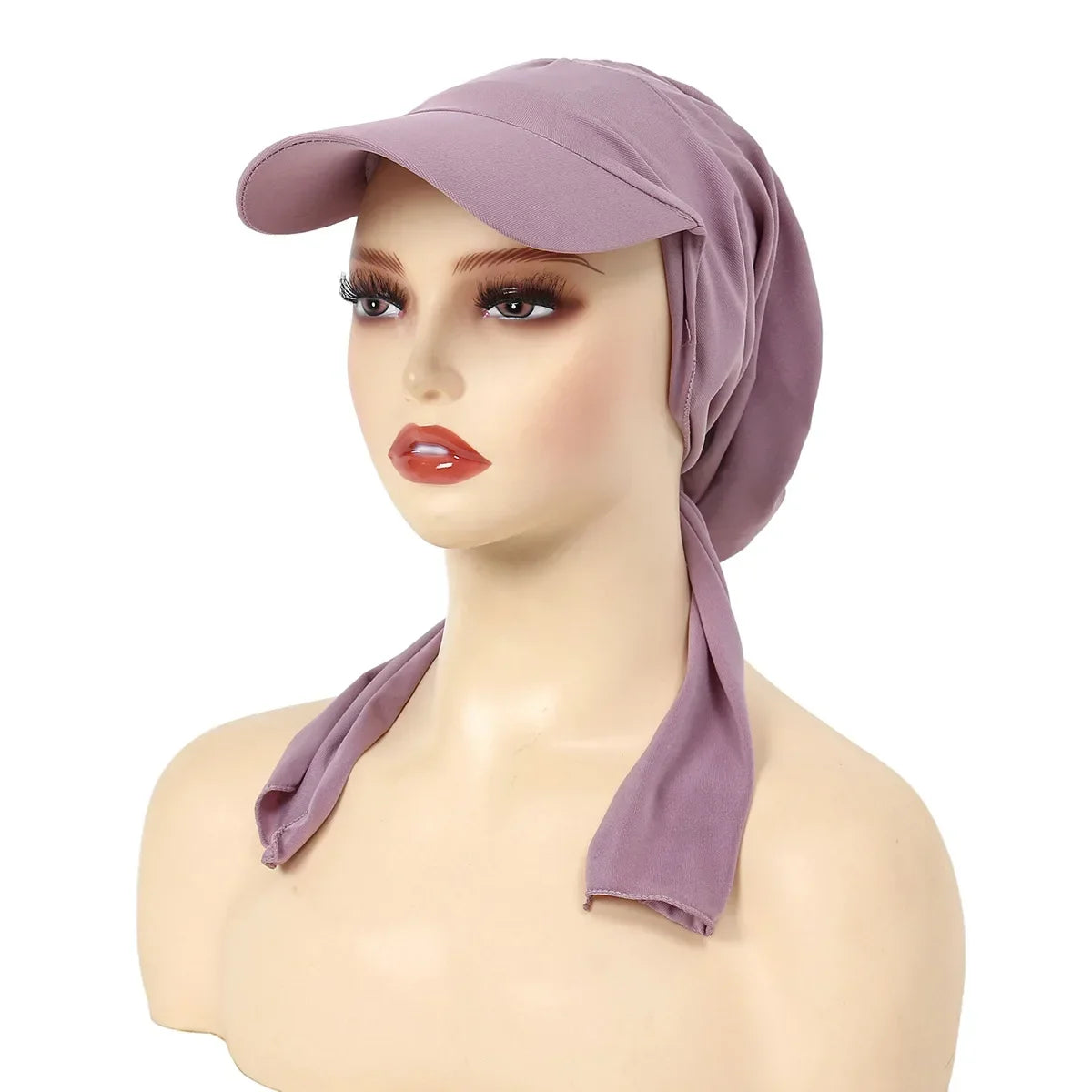 Fashion Muslim Floral Print Hijab Turban Hat for Women Visor Baseball Cap Sun Hats Headscarf Scarf Brim Femme Scarves Bandanas