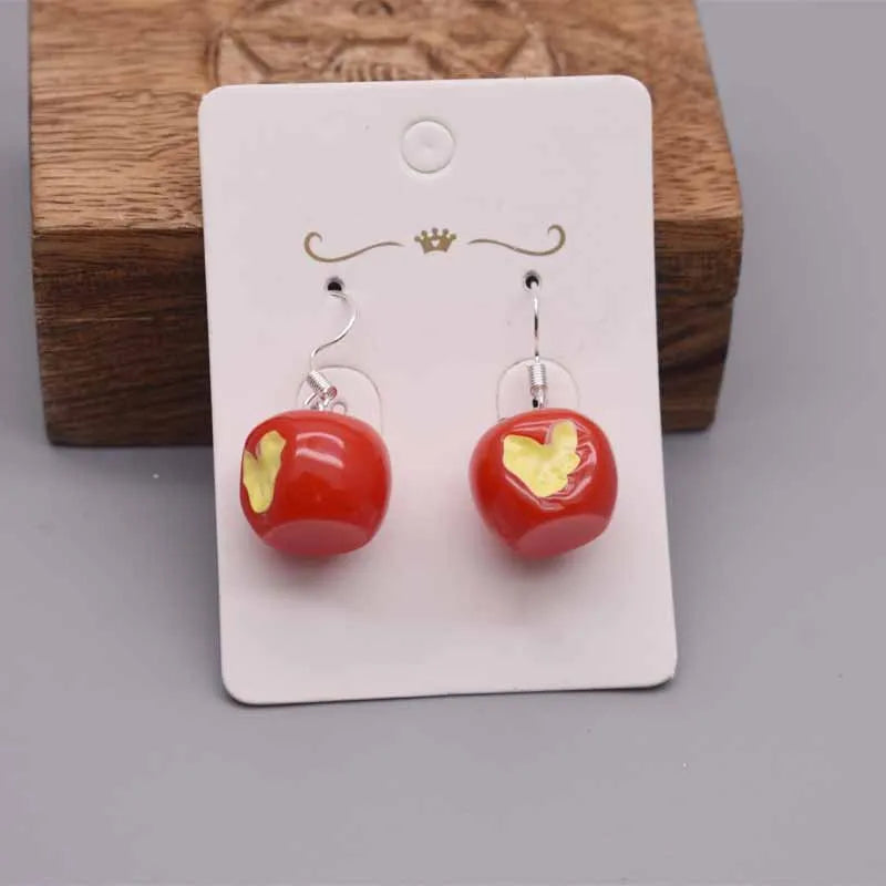 Earring For Women Resin Handmade Cartoons Animals Fruits Vegetables Kawaii Drop Earrings Funny Gifts