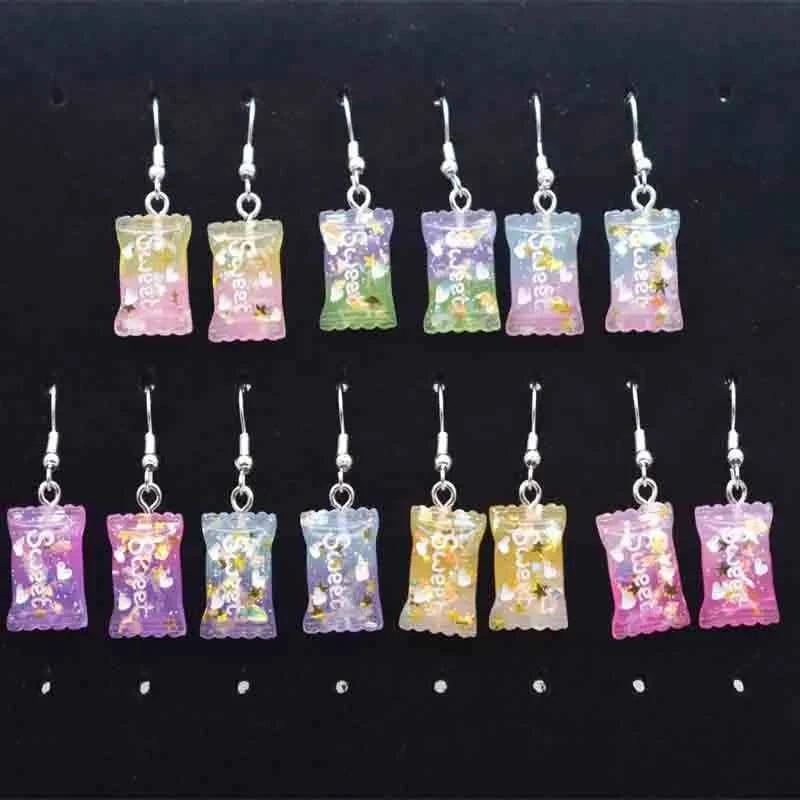 Earring For Women Resin Handmade Cute Animals Ice Cream Drinks Candy Fruits Pissa Drop Earrings Funny Gift