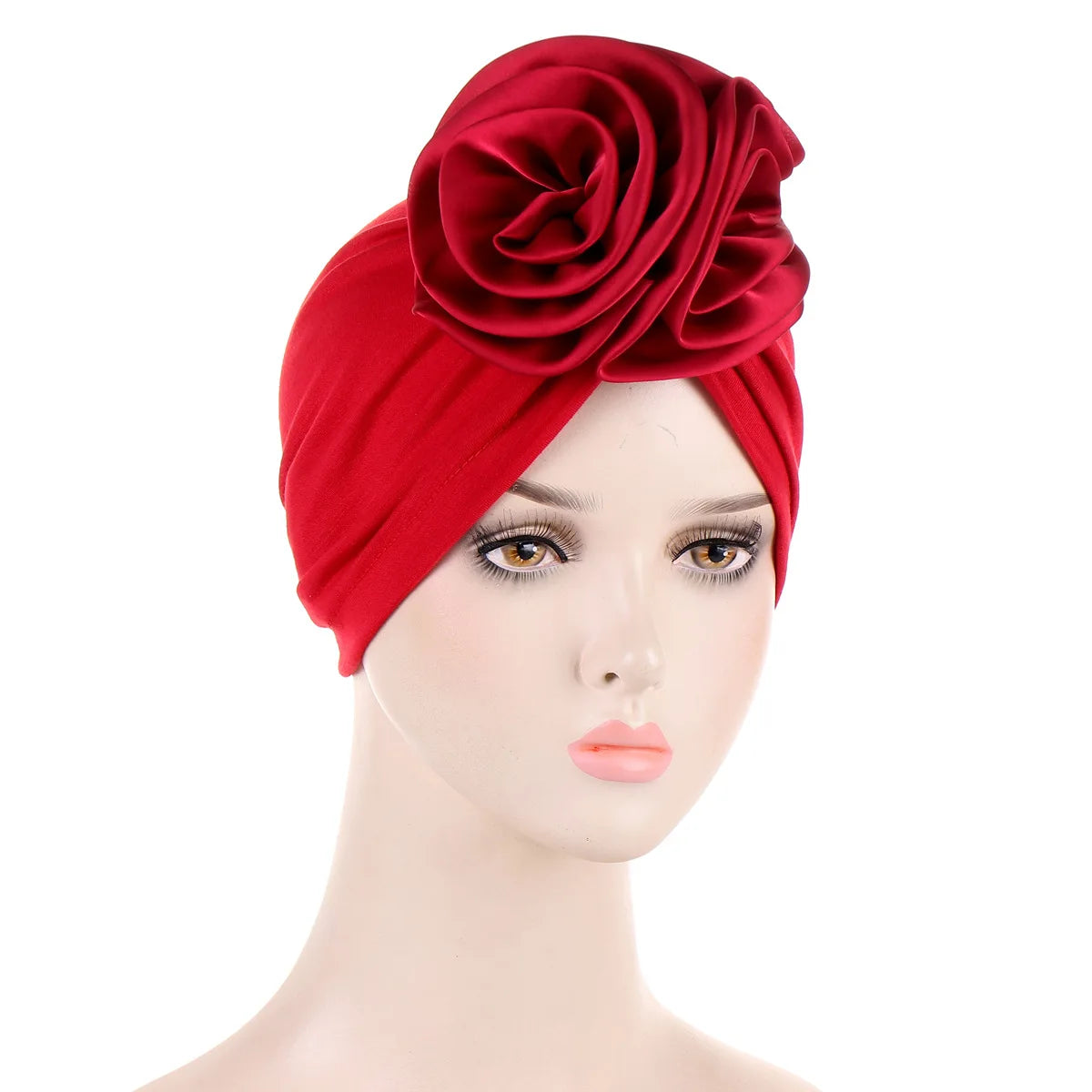 Fashion Satin Flowers Turban Hijab Hats African Head Wraps Elastic Muslim Hats Breathable Chemo Cap For Women Girls - NamafadStore