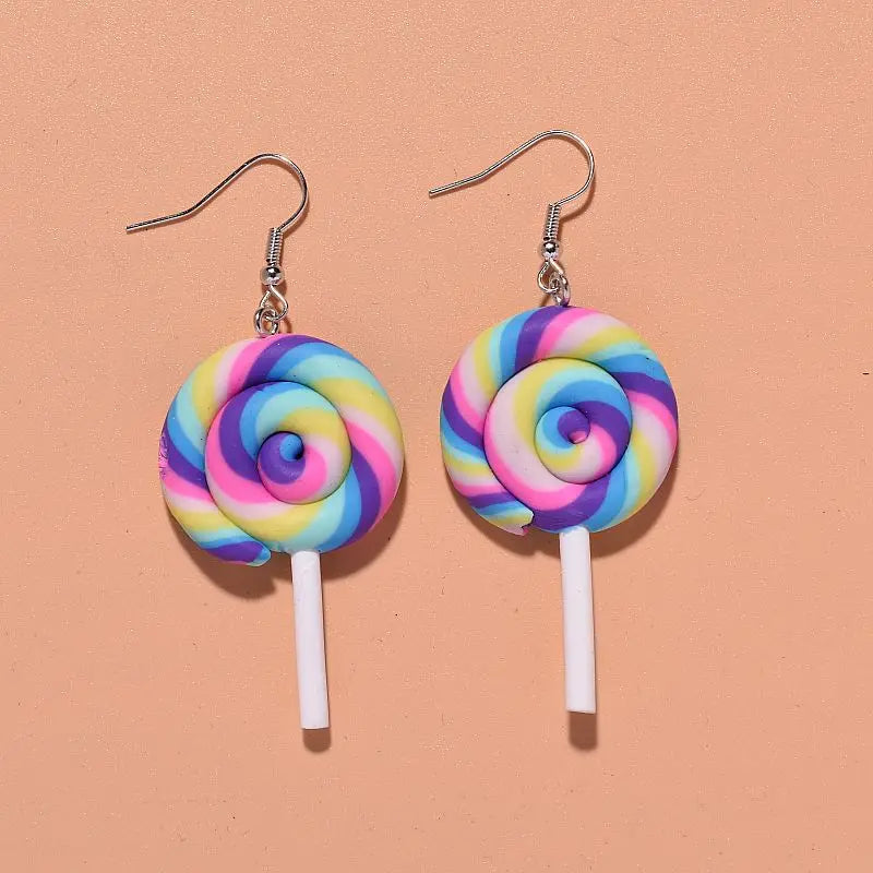1 Pair Colored 3D Donut Food Drop Earrings For Women Kid Gift Fashion Creative Funny Kawaii Cake Charms Dangle Earrings Jewelry