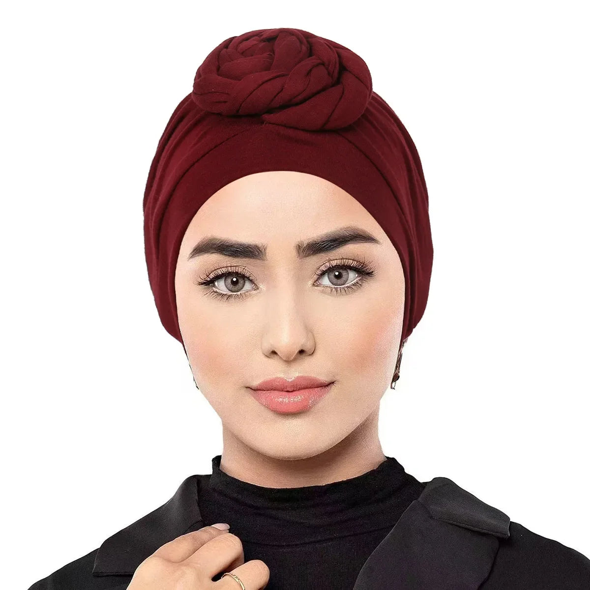 New African Print Turban Beanie for Women - Flower Beanie, Muslim Hijab, Head Wrap, and Hair Loss Bandana