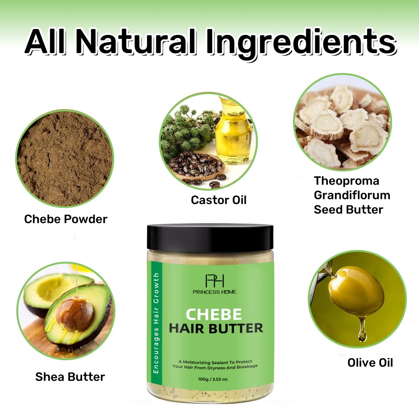 Private Label Chebe Butter for Deep Nourishes Hair Follicle Healthy Growth Repair Damaged Hair Oil Wholesale Chebe Powder 100g - NamafadStore