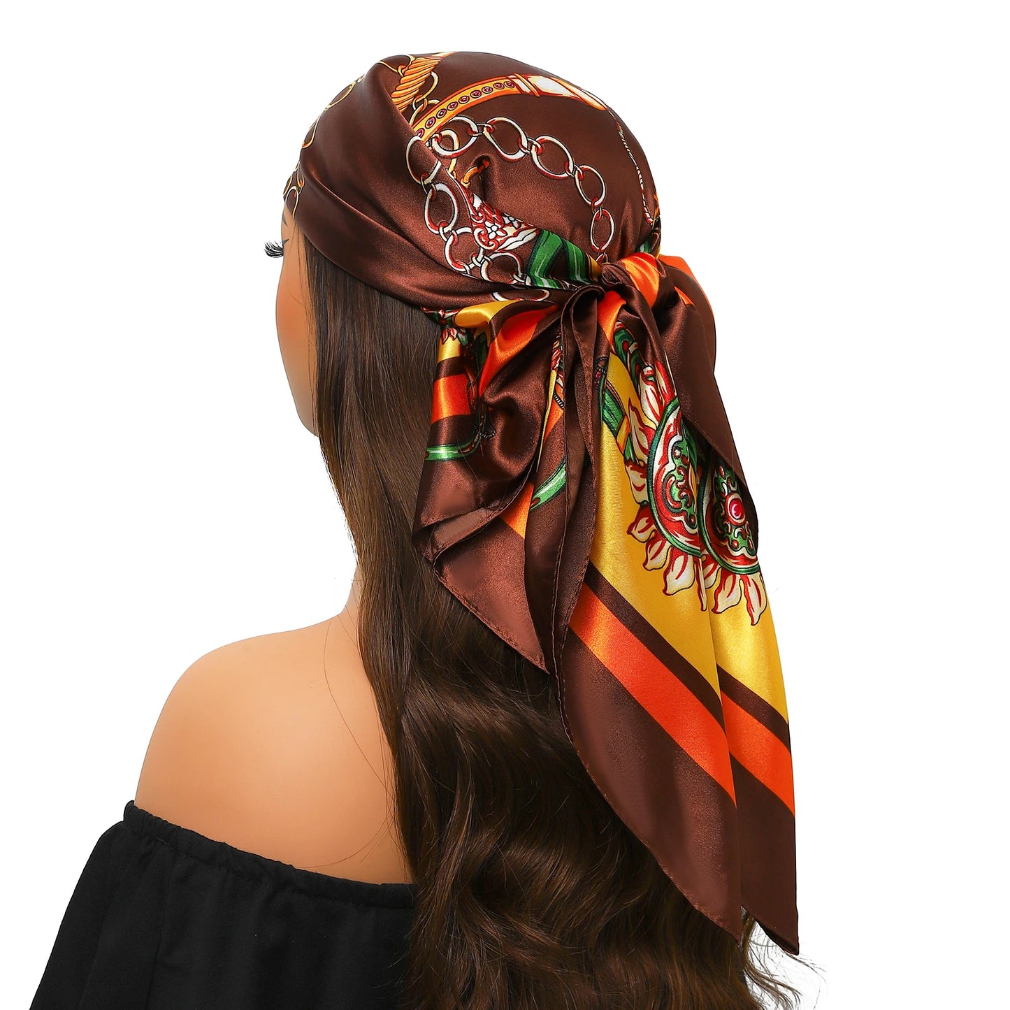 Luxury Brand Silk Scarf Fashion Foulard Satin Shawl Leopard 90*90cm Square Head Scarves Women Bandanna Pareo Headscarf - NamafadStore