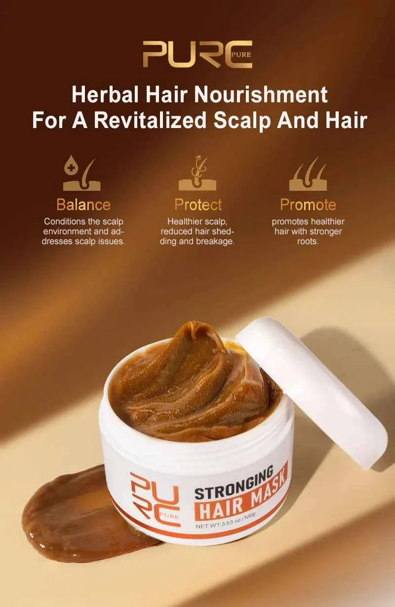 PURC Hair Mask Batana Oil Smoothing Straightening Repair Damaged Hair Anti-Frizz Nourish Shine Hair Treatment Hair Care Products