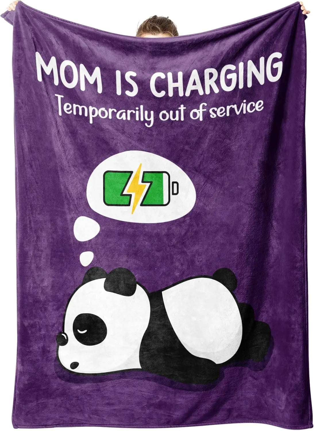 Funny Mom Throw Blanket – “Mom Is Charging” Birthday & Christmas Gift