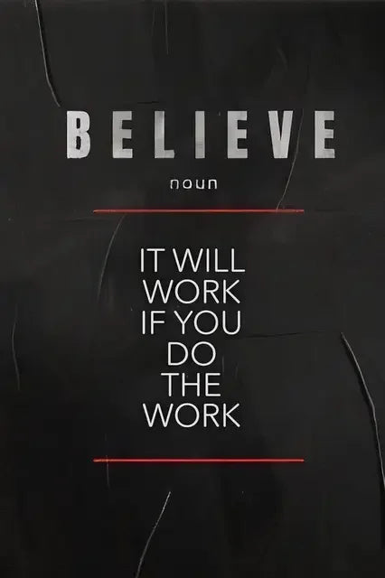 Believe Discipline and Focus Definition Poster Motivational Inspirational Canvas Prints Wall Art for Home Office Room Decor