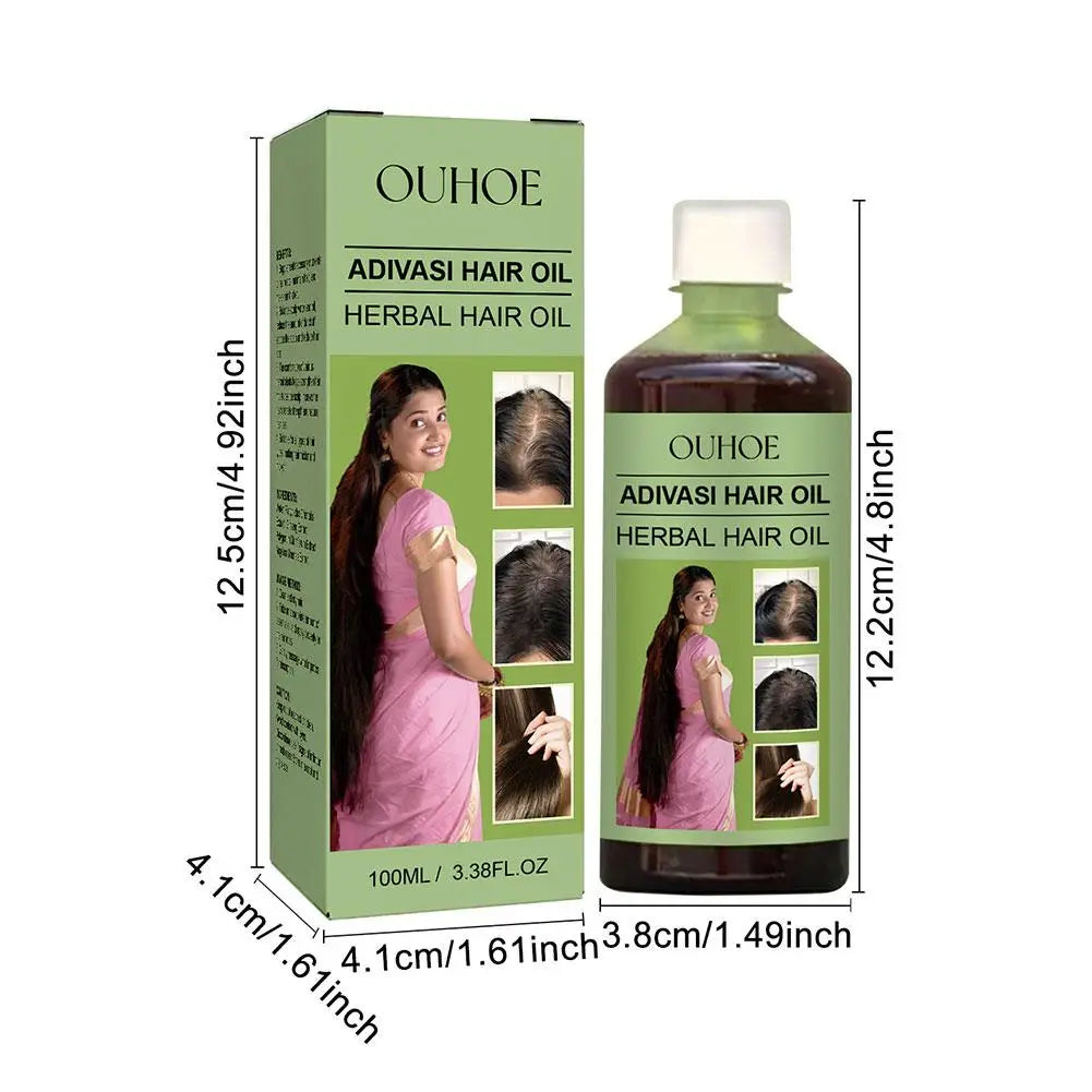 5PCS 100ml Oil India Adivasi Herbal Hair Oil Rosemary Repair Damaged Hair Fast Repair Thicken Oils Products - NamafadStore