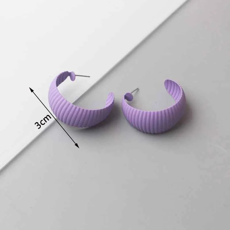 Purple Color Women Dangle Earrings Small Round Unusual Earrings Fashion Flower Butterfly Hanging earrings pendientes mujer