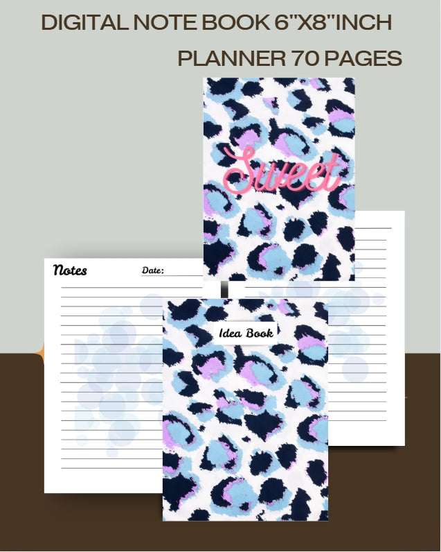 Digital Lined Notebook (6" x 8") Printable PDF