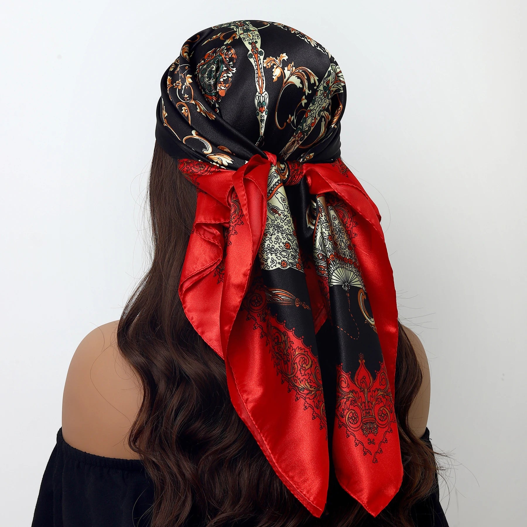 Popular Shawls Europe And America Fashion Bandannas New Print Sunscreen 90X90CM Kerchief Four Seasons Luxury Square Silk Scarves - NamafadStore