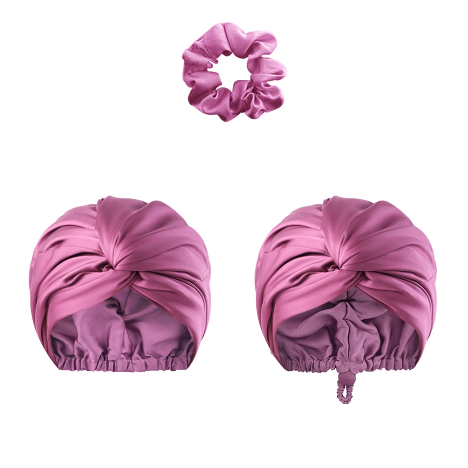 Unisex Solid-Color Adjustables Silk Satins Hair Bonnets High Elasticity Soft Sleep Cap For Women Men - NamafadStore