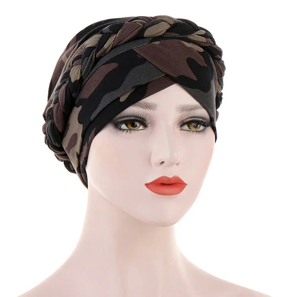 Women Muslim Braid Turban Hat for Cancer Chemo Hair Loss Cover Beanie Bonnets - Stylish and Comfortable
