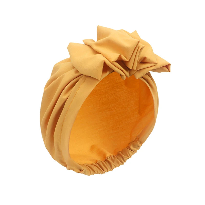 French Style Turban Hat Elegant Ladies Plain Bandana Hair Cover Cap Female Fashion Vintage Muslim Turbans Streetwear Headwrap - NamafadStore