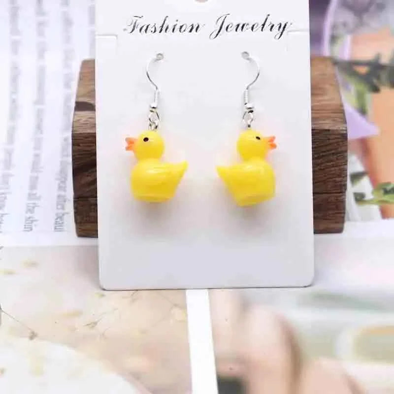 Earring For Women Resin Handmade Cartoons Animals Fruits Vegetables Kawaii Drop Earrings Funny Gifts
