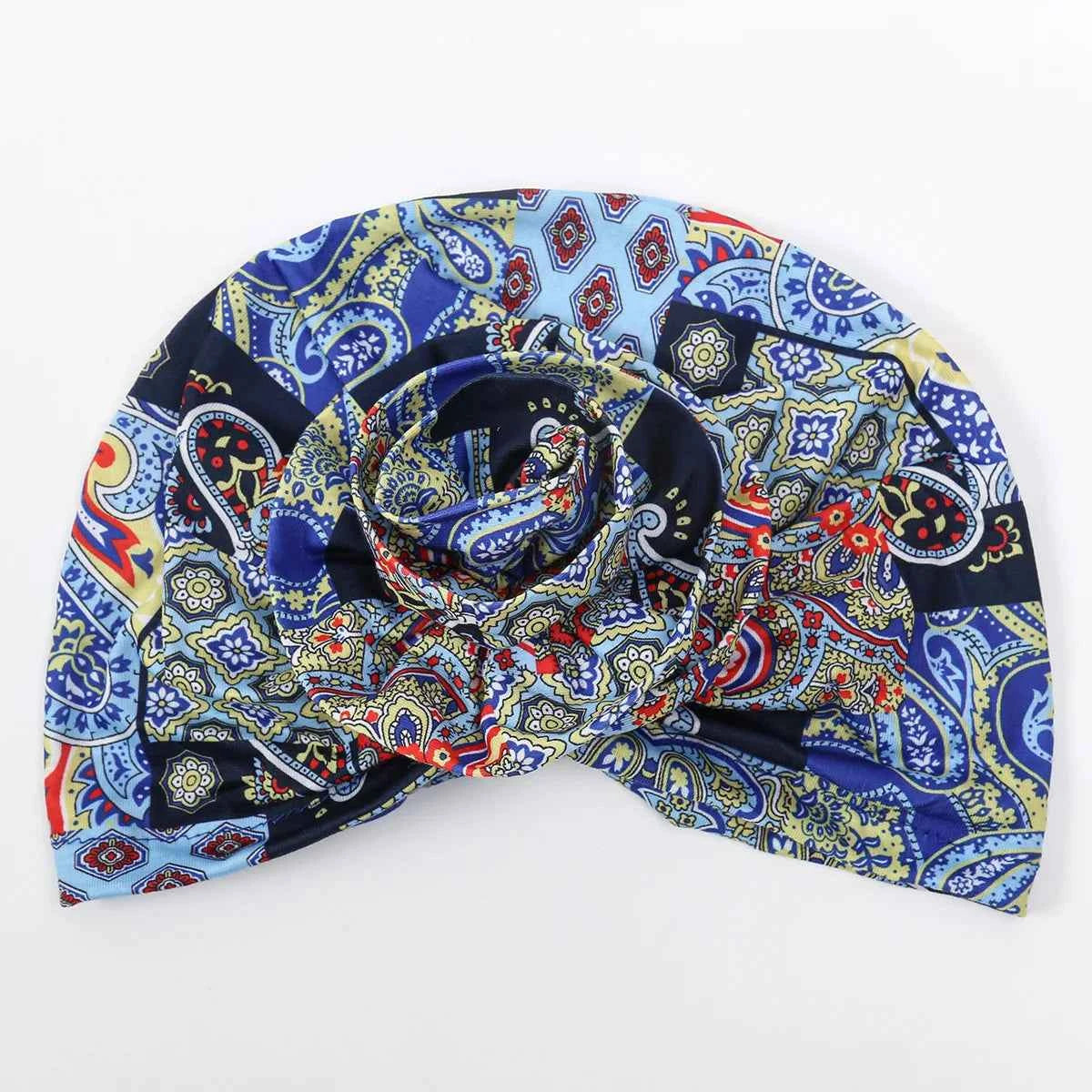 Ramadan Fashion Print Turban Hijab Hats African Head Wraps Elastic Muslim Hats Breathable Chemo Cap For Women Girls - NamafadStore