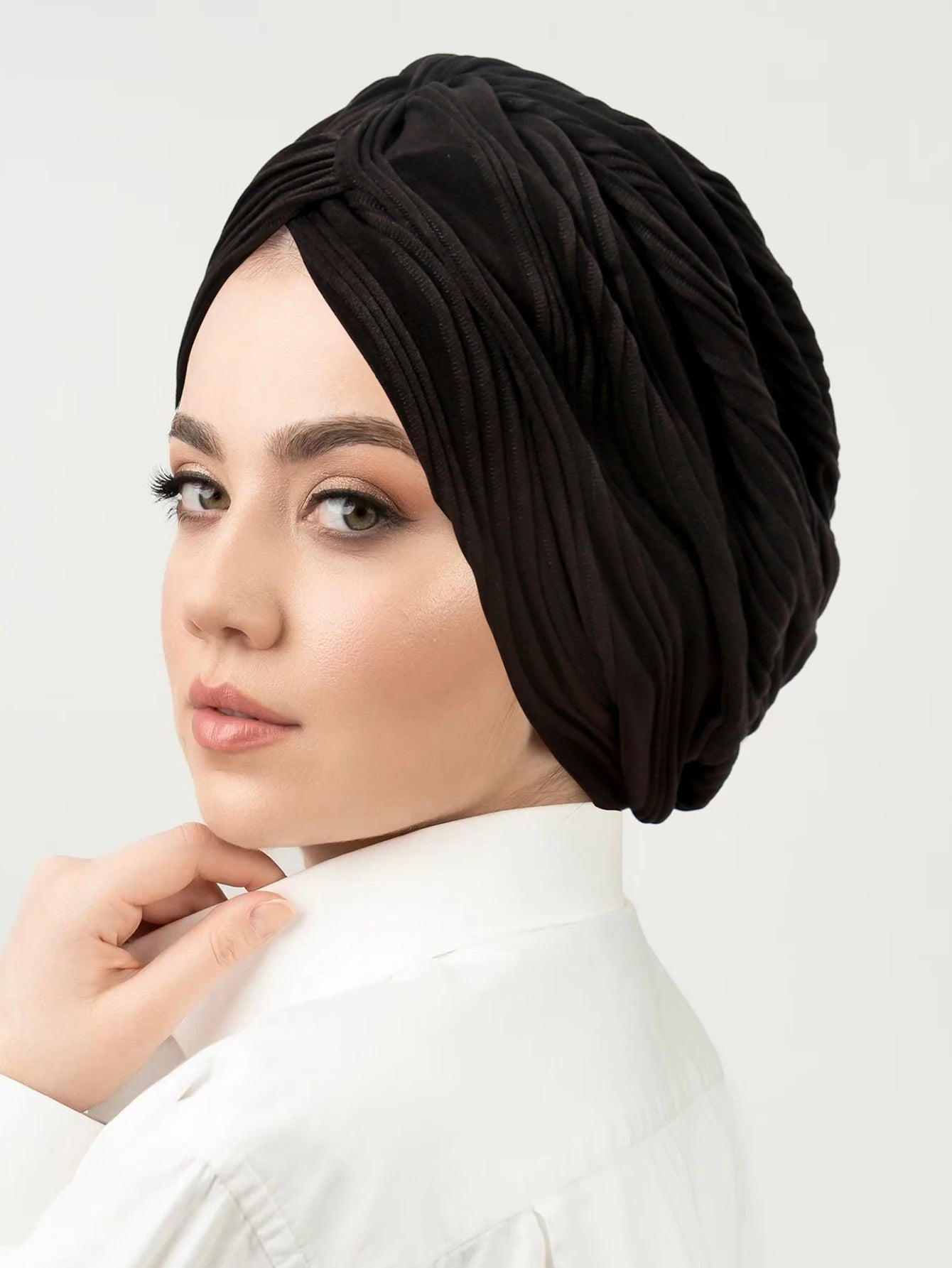 Solid Color Crinkle Muslim Hijab Caps Women's Headscarf Hat Chemo Hats Hair Care Fashion Turban Bonnet Adjustable - NamafadStore