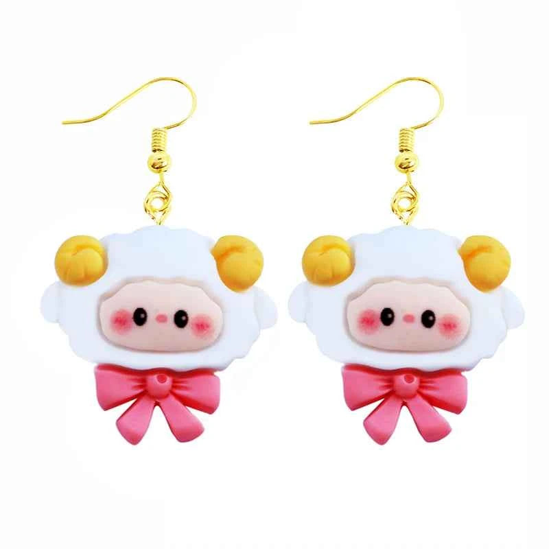 Earring For Women Resin Drop Funny Custom Cute Girls Gift Eardrop Kids Animal Duck Rabbit Flamingo Bird Jellyfish Cat