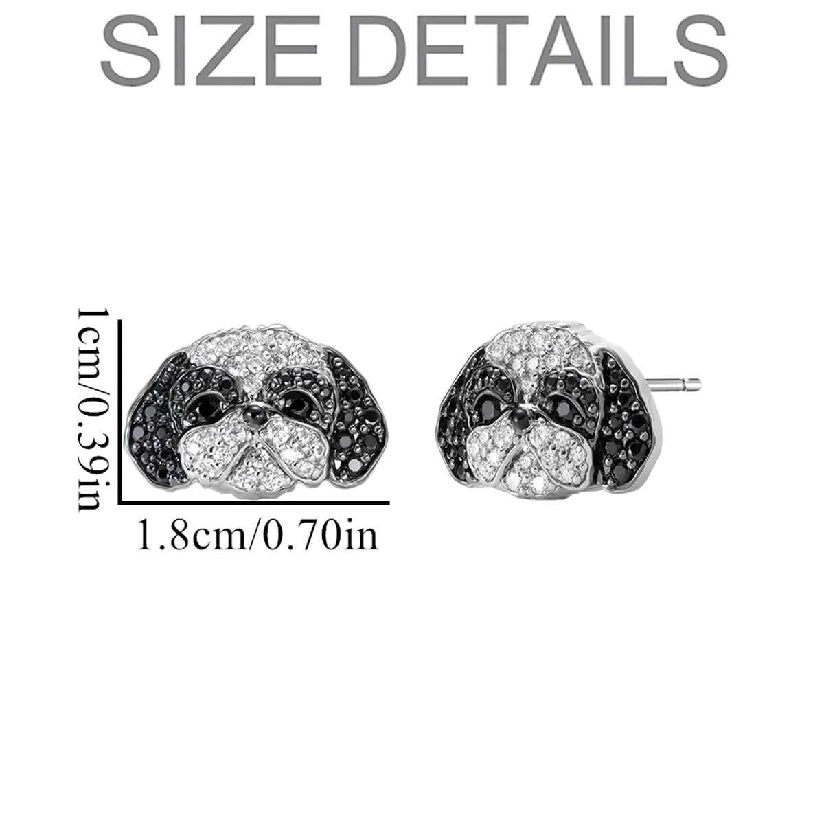1Pair Cute Shih Tzu Earrings Exquisite Women's Cartoon Pet Memorial Jewelry Daily Party Decoration Perfect Gift for Dog Lovers