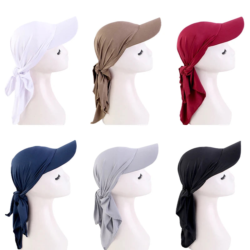 New Instant Hijabs Hijab Cap for Women Bonnet Voile Muslim Sun Hats Scarf Wrap Baseball Caps Bandana Hijab Bonnet Turban - NamafadStore