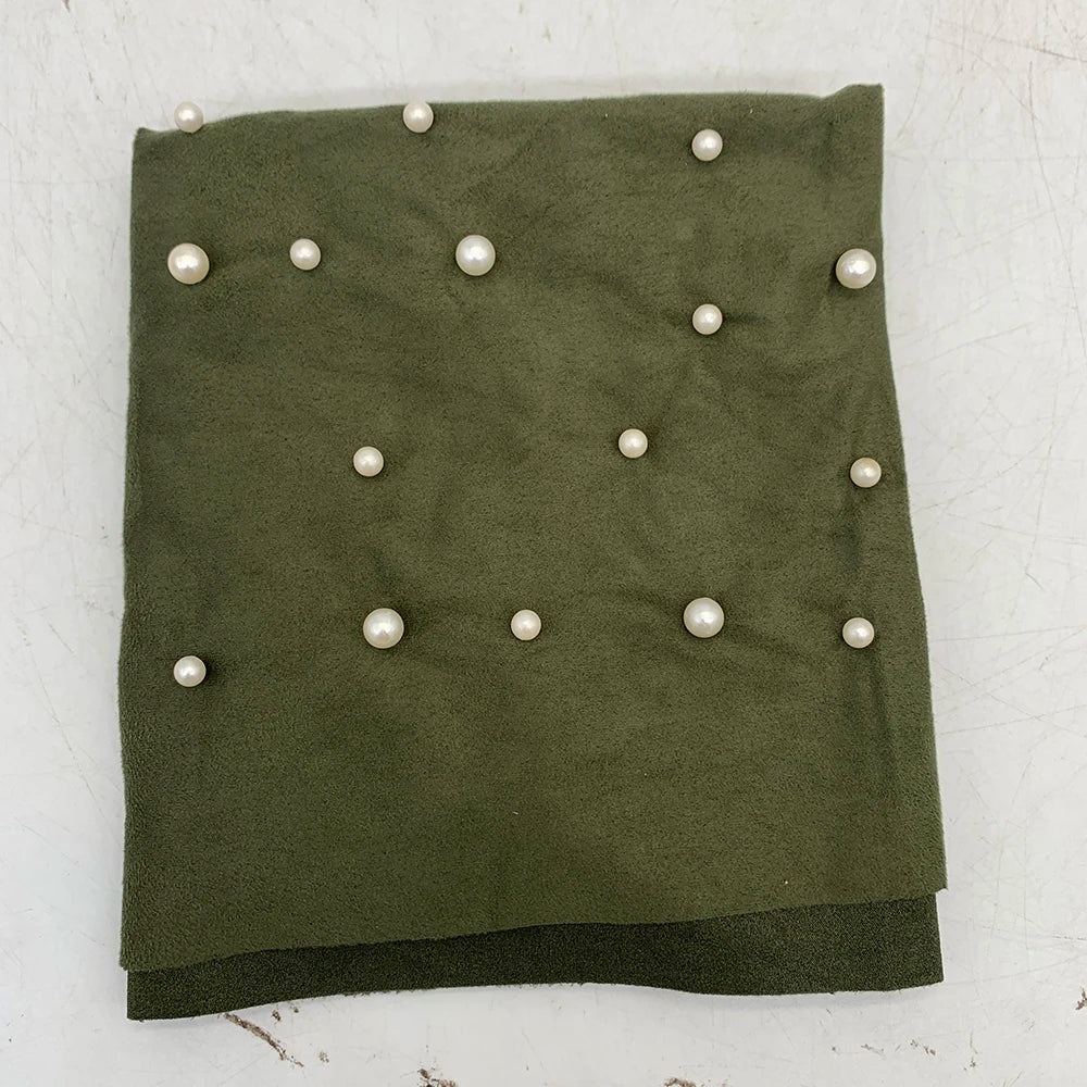 2024 Suede Twisted Turban Cap for Women Beading Head Wraps Bonnet Muslim Headscarf Hat Lady Wrap Head Scarf - NamafadStore