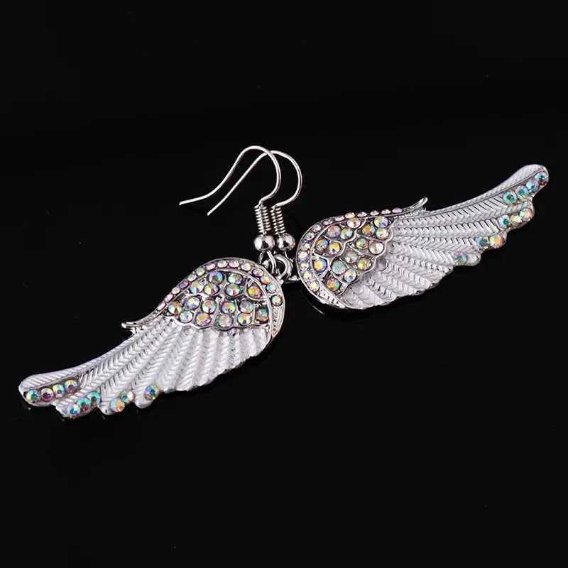 Fashion Income Ladies Angel Wings Earrings Personality Mid Length Multicolor Charm Jewelry Anniversary Birthday Party Gifts
