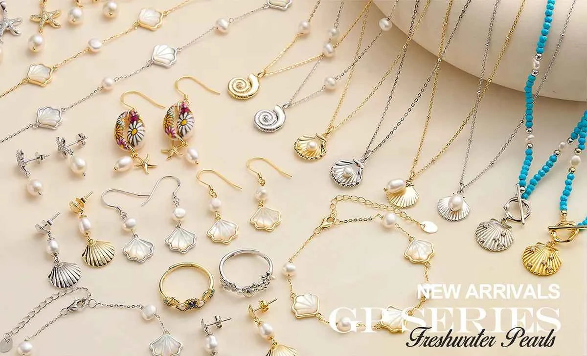 Effie Queen Natural Freshwater Pearls With Starfish Style & Floral Pattern Ornament 925 Sterling Silver Dangle Earrings GPE117