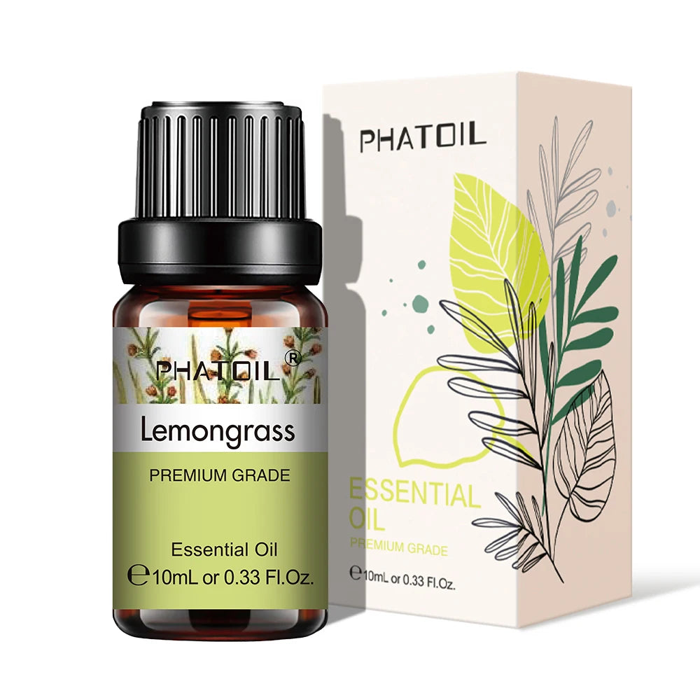 PHATOIL Natural Plant Essential Oil 10ml Eucalyptus Rose Lemon Bergamot Vanilla Peppermint 1PCS Aroma Essential Oil For Diffuser - NamafadStore