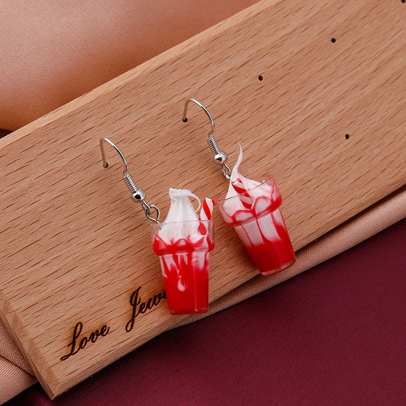 Sweet Food Cake Drop Earrings for Women Girls Party Holiday Jewelry Gifts
