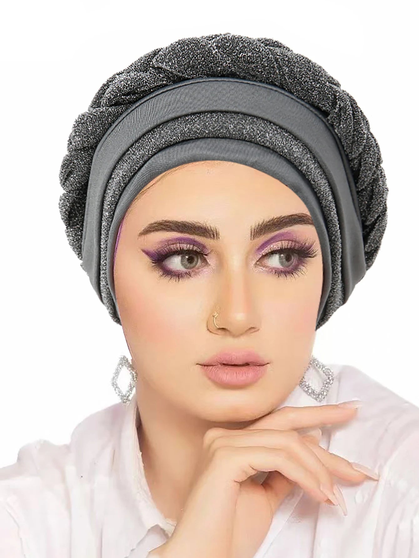 New Women Hair Loss Muslim Braid Head Turban Wrap Cover Cancer Chemo Cap Hat India Glitter Bonnet Beanies Skullies Fashion - NamafadStore