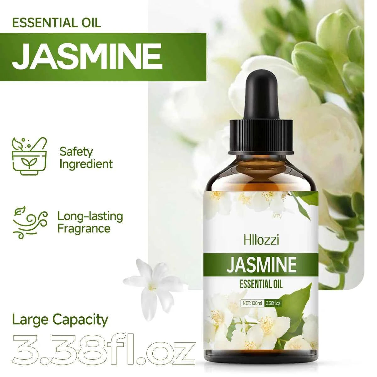 Jasmine essential oil for body massage, aromatherapy diffuser, facial skin care, spa, long-lasting fragrance. - NamafadStore