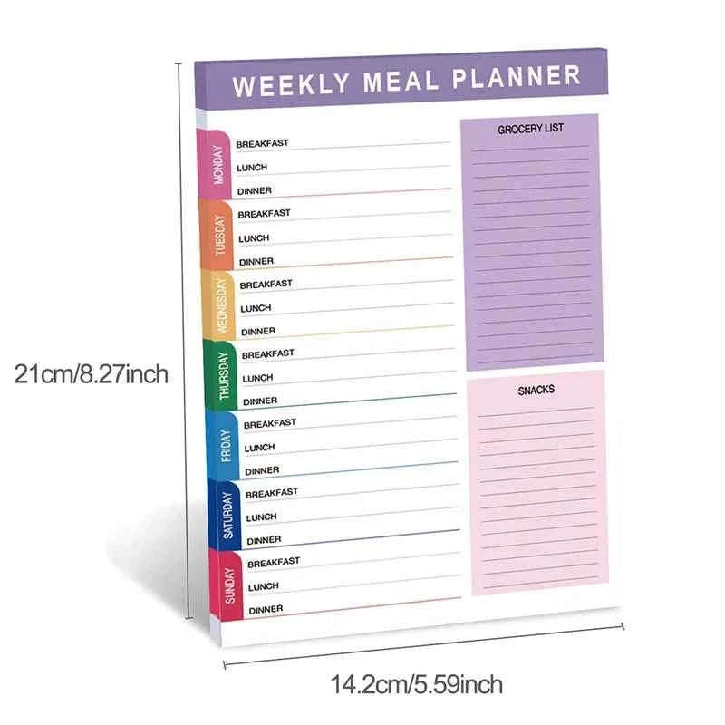 Bview Art A5 English Daily Meal Planner Weekly Recipes Healthy Eating Management Record Sheet Tearable Agenda Book