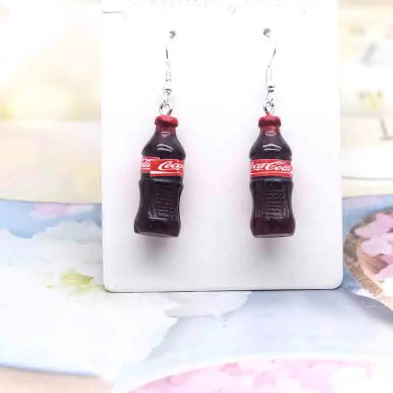 Earring For Women Resin Handmade Cute Animals Ice Cream Drinks Candy Fruits Pissa Drop Earrings Funny Gift