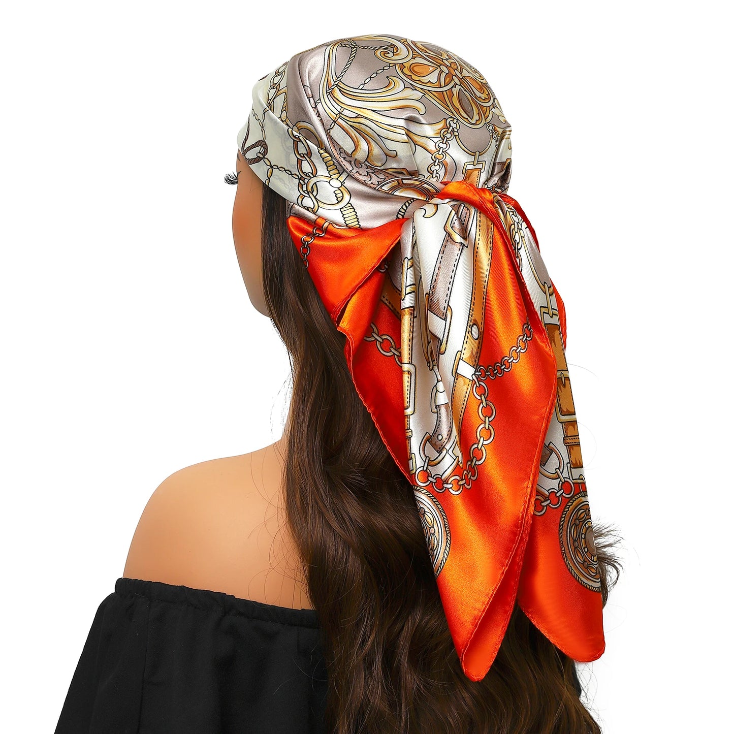 Luxury Brand Silk Scarf Fashion Foulard Satin Shawl Leopard 90*90cm Square Head Scarves Women Bandanna Pareo Headscarf - NamafadStore
