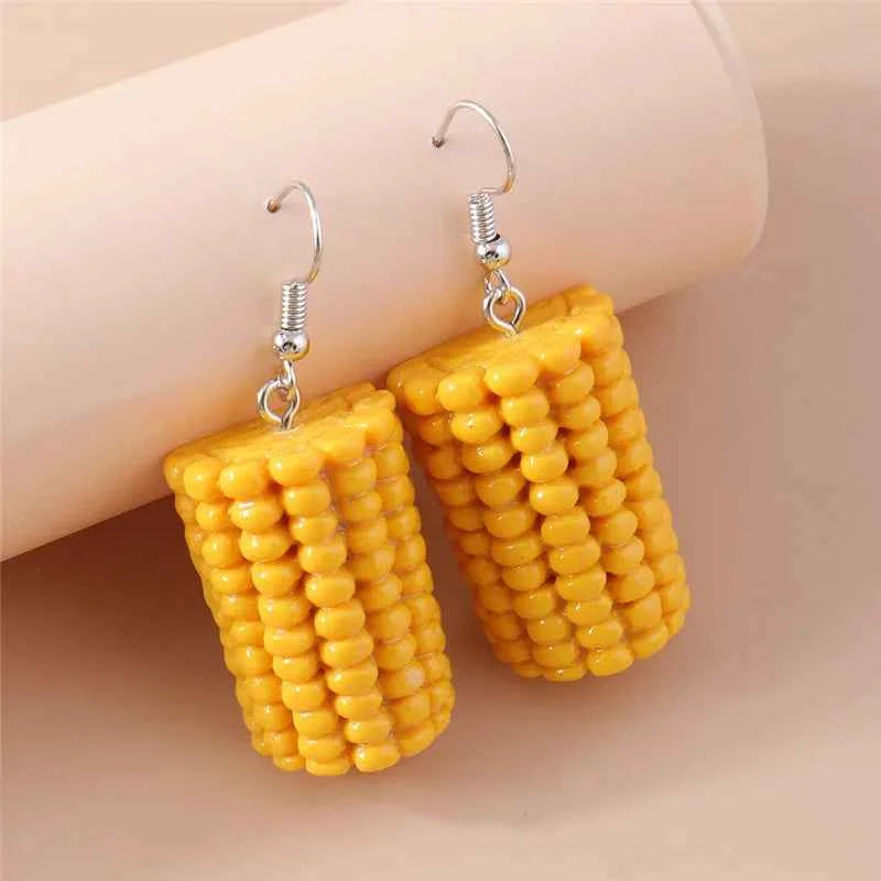 Aihua New In Women Earring Resin Funny Food Earrings French Fries Cookies Ice Cream Bread Hot Dog Pizza Chocolate Girl Kids Gift