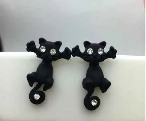 1pair Cute Cat Stud Earrings For Women Multiple Color Classic Fashion Kitten Animal Jewelry Girls Jewelry accessories